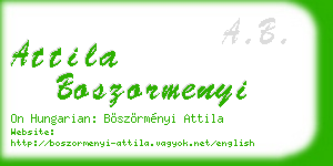 attila boszormenyi business card