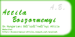 attila boszormenyi business card